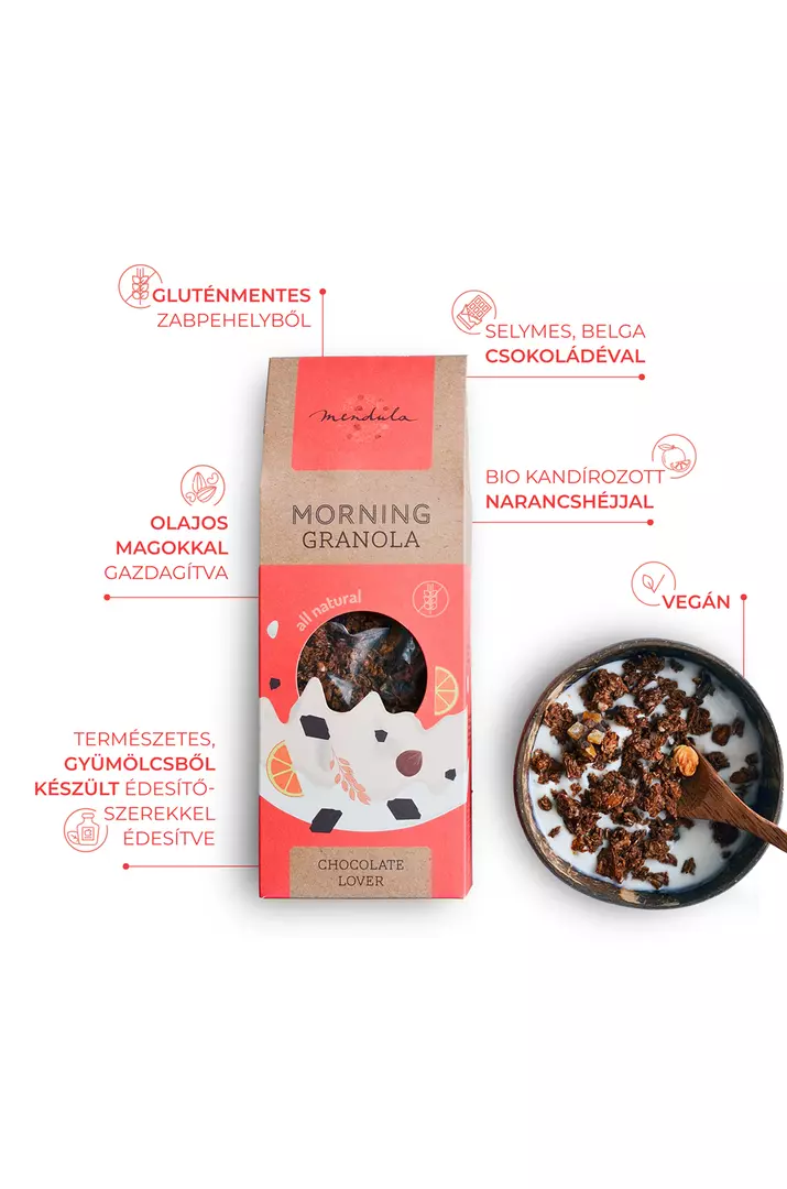 Mendula Chocolate Lover Narancsos Étcsokis Granola 300g