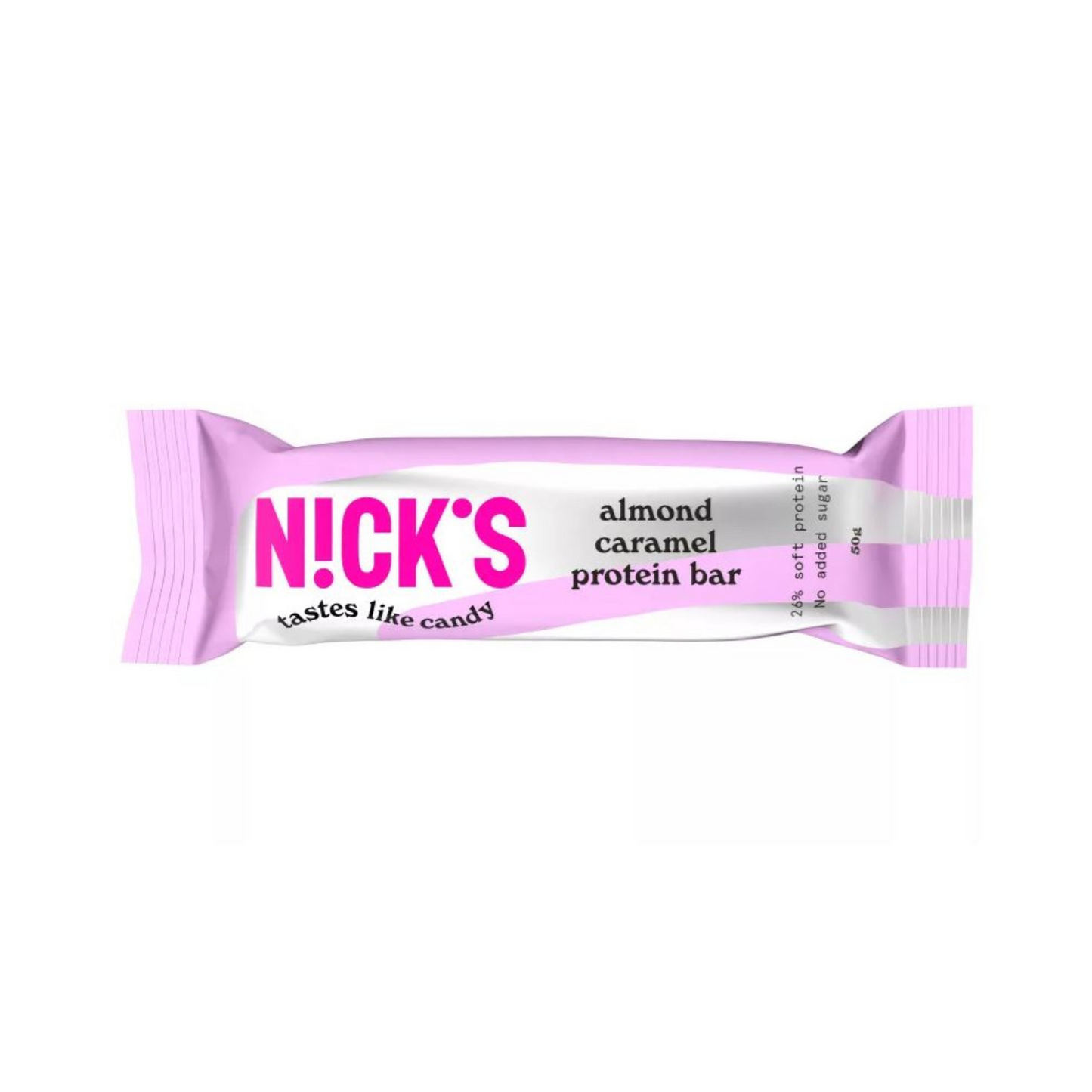 Nick's Almond Caramel proteinszelet, gluténmentes, cukormentes, mandula és karamell íz, 50g.