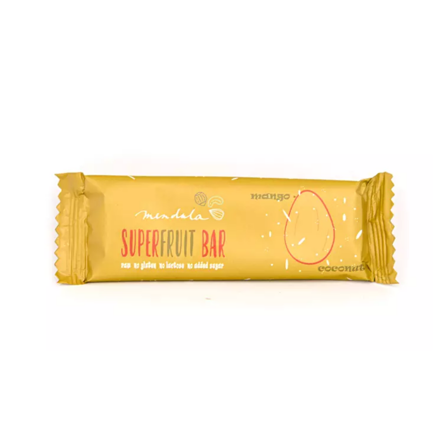 Mendula Mangós-kókuszos gyümölcsszelet, trópusi íz, természetes összetevők, vegán, gluténmentes 40g
