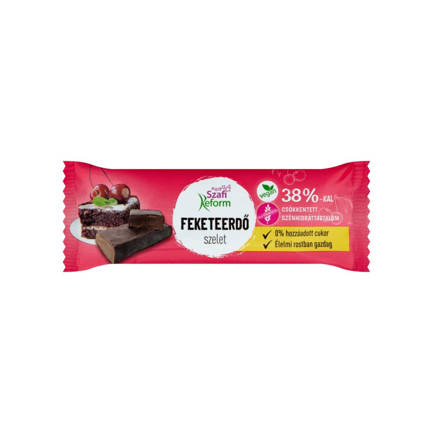 Szafi Reform Feketeerdő ízű csokiszelet étcsokoládéval, vegán és gluténmentes, 25g
