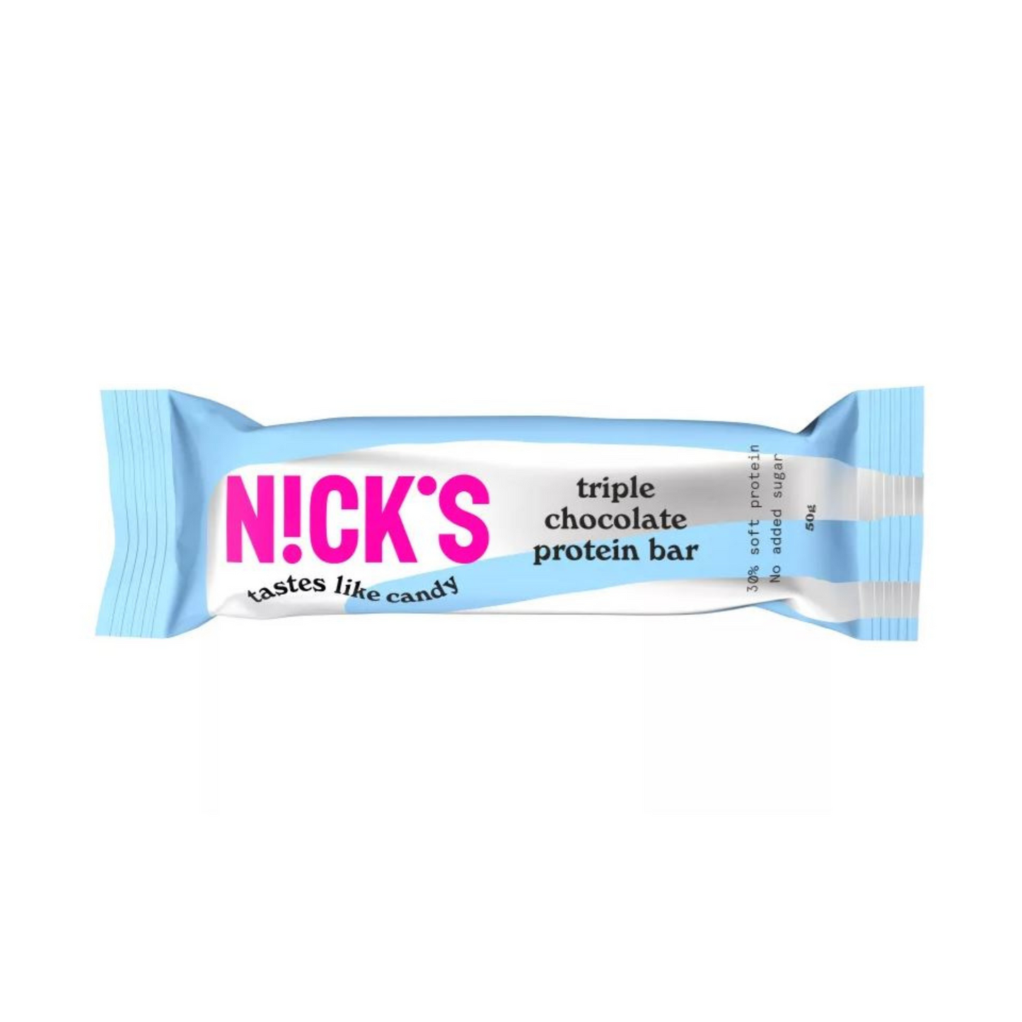 Nick's Triple Chocolate proteinszelet, gluténmentes, cukormentes, 30% fehérjetartalommal, 50g.