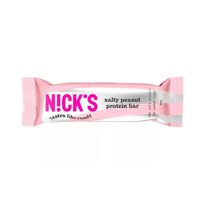 Nick's Salty Peanut proteinszelet, gluténmentes, cukormentes, sós földimogyoró és csoki íz, 50g.