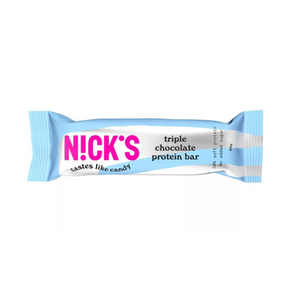 Nick's Triple Chocolate proteinszelet, gluténmentes, cukormentes, 30% fehérjetartalommal, 50g.